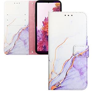 LEMAXELERS Custodia Galaxy Z Fold 4 5G Cover Portafoglio, Galaxy Z Fold 4 5G Custodia Marmo Glitterato Wallet Shock-Absorption Magnetica Protettiva Leather Flip Cover,YB2 Marble Zi White
