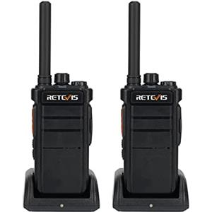 Retevis RB626 Walkie Talkie Lungo Raggio, Radio Bidirezionale con Schermo 2000mAh USB C 16 Canali (Nero, 2 Pezzi) (Nessuna schermata)