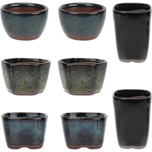 happy bonsai 8 mini vasi smaltati da 4 cm