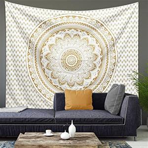Daelesr Arazzo da Parete Grande 200x150cm, Arazzi Mandala Boho da Appendere Poliestere, Coperta Arazzo Bohémien Hippie Sole e Luna Telo Mare, Arazzo per Decorazioni Camera da Letto Dorm Soggiorno (Mandala D)