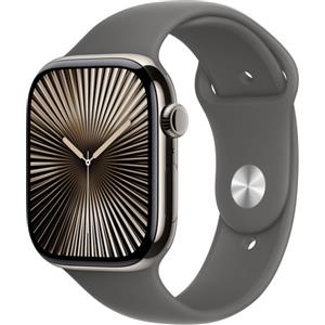 APPLE WATCH SERIES 10 SERIE 10 GPS + CELLULAR 46MM CASSA IN TITANIO CON STONE GREY SPORT BAND - M/L