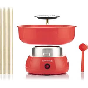 InnovaGoods - Macchina Zucchero Filato Cantty, 450W, Divertimento Feste ed Eventi, Design Moderno, Rapido e Facile da Usare, PP, ABS, Acciaio Inossidabile, Rosso