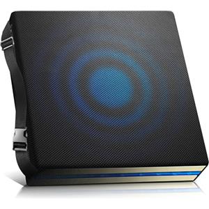 AIESI® Cuscino Antidecubito per sedia a rotelle e sedute (cm 44x44x5h) in poliuretano espanso con cuscinetto interno in gel viscoelastico e cinghia di fissaggio, Certificato CE, Garanzia 24 mesi