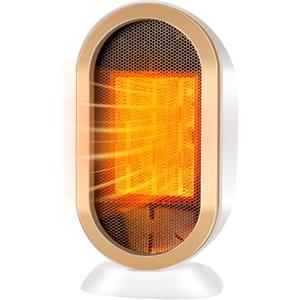 Feebee Stufetta Elettrica Basso Consumo, Stufa Bagno Termoventilatore Piccolo 800/1200W Protenzione Anti-surriscaldamento e Ribaltamento Dormitorio a Risparmio Energetico per Camere o Bagno(Bianco)