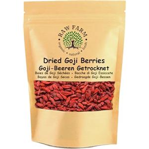 Raw Farm Organic Natural Fresh Raw Farm - Bacche di Goji intere, essiccate al sole - 1kg - Senza aggiunte, 100% naturali - Ricche di nutrienti - Snack salutare e genuino