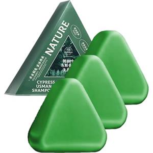 BAInuai Bar Shampoo Nature Triangle, Shampoo Nature Seven Green, Shampoo solido vegetale, Calma e Rafforza i Capelli per Uomini e Donne, 120g (3PZ)