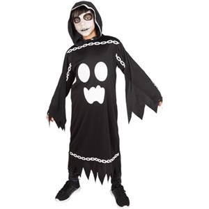 Rubie's Rubies Costume da fantasma incatenato per bambini e bambine, tunica con cappuccio stampata digitalmente, effetto fosforescente, per Halloween, feste e Carnevale