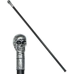 CARTOON Bastone con teschio accessorio per costumi e travestimenti di hallowen carnevale bastone da assemblare 105 cm