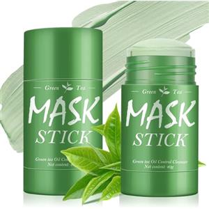 Yagaspantery Green Mask Stick,Confezione da 2 pezzi per maschera verde, Green Tea Mask Stick Punti Neri, Maschera idratante per Pulizia Profonda Pelle,per maggior parte tipi di pelle, Pulizia Profonda dei Pori