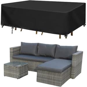 Landrip Copertura Tavolo Esterno, Copertura per mobili da Giardino Rettangolare, 420D Oxford Copri per Tavolo e Sedie da Esterni (200 x 160 x 70CM)