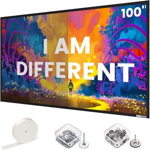 SilverMagic Schermo per proiettore ad alto guadagno - ZWI-100 telaio fisso come e montato a parete - Alta luminosità guadagno 2,6X e contrasto elevato 30% ALR