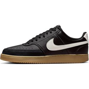 Nike Court Vision Low Herrenschuh, Scarpa Uomo, Nero Gum Light Brown Sail, 46 EU