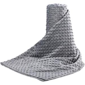 Acdyion Coperta ponderata rimovibile per adulti, queen size (152,4 x 203,2 cm), coperta pesante con 12 cravatte, morbida e confortevole, lavabile in lavatrice, morbida, ponderata (grigio)