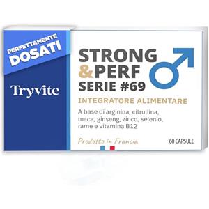 TRYVITE Formula Pratica per Uomini Attivi | 60 Capsule con Ginseng, Maca, Arginina, Citrullina e Zinco | TRYVITE STRONG&PERF