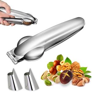 JHY Pinza per castagne, schiaccianoci in noce, apricanocciole, tagliabase, tagliabase, in acciaio inox e metallo, apribottiglie, schiaccianoci in acciaio inox, utensile da cucina
