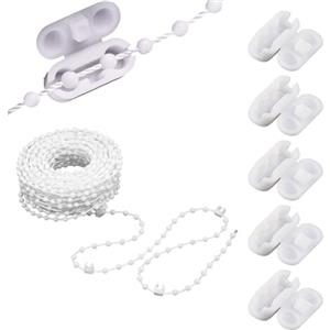 RANYAKE Catena Tenda a Rullo 10 Metri Con Connettori,10 Pezzi Palline per Tende Verticali,Veneziane,Corda Parti di Ricambio per Tende a Rullo,Raccordi di Riparazione,per riparazione avvolgibili verticali