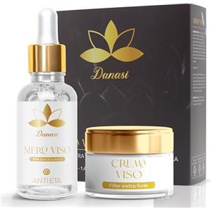 Danasi Siero Bava di Lumaca Viso 50 ml. e Crema Viso Acido Ialuronico Effetto Filler Extraforte 50 ml. in Confezione Regalo - Made in Italy