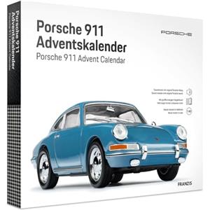 FRANZIS 67664 - Calendario dell'Avvento Porsche 911, modello in scala 1:43, con modulo audio e libro di accompagnamento a 52 pagine