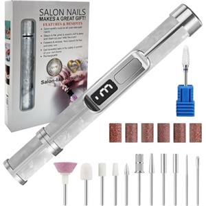 ONGNIUU Lima Unghie Elettrico, Fresa per Unghie, Fresa Unghie Manicure 20000 Giri, Tre Velocità Regolabili, Ricaricabile Tramite USB-C, per Manicure e Pedicure (Bianco)