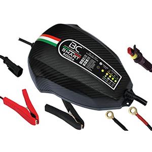 BC Battery Controller 100% Made in Italy SMART 5000+ Caricabatterie/Mantenitore Intelligente 1Amp/5Amp per Batterie 12V Piombo-Acido, dotato di Power Supply, per Auto, Moto, Scooter, Barche, Camion, Camper fino a 160Ah