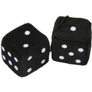 S SUMEX Sumex Dados20 Race Sport - Dadi Peluche Neri Decorativi, 7X7 cm