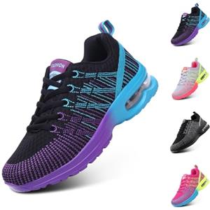 Hitmars Scarpe da Running Corsa Donna Respirabile Leggero Scarpe da Ginnastica Sportive Fitness Running Sneakers Basse Interior Casual all'Aperto Nero EU 36