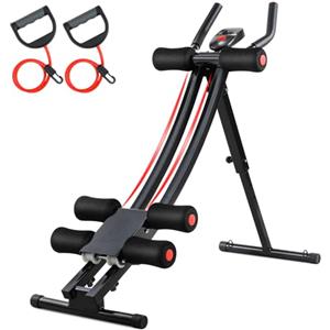 LIFERUN Panca per Addominali Pieghevole, AB Trainer, Panca Palestra Pieghevole, Salvaspazio, 4 Livelli di Resistenza, Trainer Addominale per casa, con Monitor LCD, peso Utente fino a 120 kg