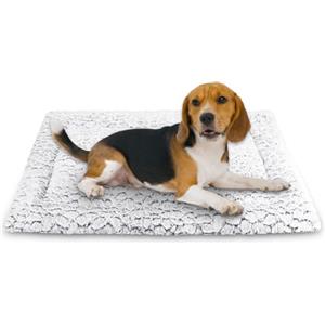 Aspand Cuscino per Cani Corto in Peluche, per Cani Taglia Grandi e Medi Materassino Cane, 75x50cm, Facile da Pulire, Caldo e Comodo, Grigio scuro