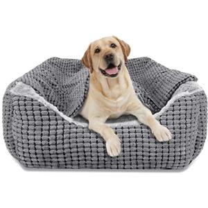 JOEJOY Cuccia per Cani di Taglia Grande, Lettino per Cani Soffice, Cuccia per Cani Rettangolare, Letti per Cani Lavabili Antiscivolo, 89x63.5x23 cm, Adatto per Animali Domestici fino a 27 kg