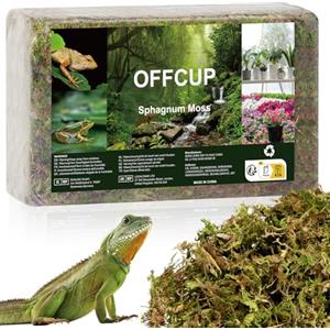 OFFCUP Sfagno per Piante 500g Muschio di Sfagno Terrario Rettile Compresso Sphagnum Moss di Alta qualità per Rettili Muschio Verde Vivo per Terrari Schiusi Sfagni Forestali Substrato