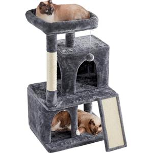 Yaheetech Tiragraffi Albero per Gatti con Trespolo Grande Alto 106 cm Gioco Giocattolo per Gatti Grigio Scuro