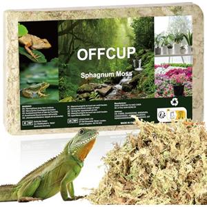 OFFCUP Sfagno per Piante 150g Muschio di Sfagno Terrario Rettile Compresso Sphagnum Moss di Alta qualità per Rettili Muschio Verde Vivo per Terrari Schiusi Sfagni Forestali Substrato