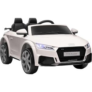 HOMCOM Macchina Elettrica per Bambini 3-5 Anni 12V 3Km/h Licenza AUDI TT, Auto Elettrica per Bambini con 2 Motori, Telecomando 2.4G, Clacson, Musica e Fari LED, Bianco