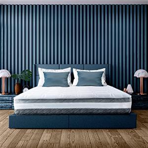 TANHK Materasso Matrimoniale Francese con Molle Insacchettate e Memory Foam 100% Made in Italy | 9 Zone Differenziate | 750 Molle | Altezza Reale 26 cm | Ortopedico, Anallergico (140 x 200)