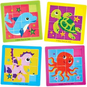 Baker Ross FX680 Puzzle scorrevoli Sealife Buddies - Confezione da 6, per riempire i sacchetti delle feste per i bambini