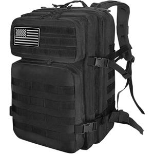 HEMSO Zaino Militare 45 Litri, Impermeabile Grande Zaino Tattico, Molle Zaini di Assalto per Uomo Donna Università Sopravvivenza Viaggio Trekking Campeggio Caccia Moto Palestra Fotografico (Verde)