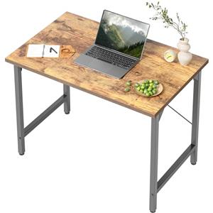BEXEVUE Scrivania, 80 x 40 cm, piccolo tavolo per computer, tavolo da ufficio per studio, camera da letto, design industriale, struttura in metallo, tavolo in legno, per casa e ufficio