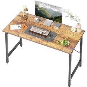 BEXEVUE Scrivania, 100 x 48 cm, piccolo tavolo per computer, tavolo da ufficio per studio, camera da letto, design industriale, struttura in metallo, tavolo in legno, per casa e ufficio