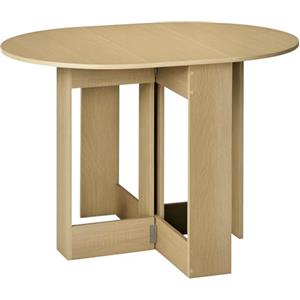 HOMCOM Tavolo Pieghevole da Pranzo a 2 Ribalte, Tavolo da Pranzo Allungabile in Legno Salvaspazio per Cucina e Soggiorno, 104x76x73.7 cm, Rovere