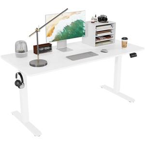 TRIUMPHKEY 140x60cm Scrivania Regolabile in Altezza,Elettrica Scrivania Ufficio con Funzione di Memoria,Tavolo da Computer,Postazione di LavoroStanding Desk 71-119 cm?Bianco?