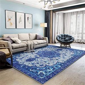 Tinyboy-hbq Tappeto moderno artistico tradizionale e unico, morbido a pelo corto, antiscivolo, per soggiorno, corridoio, camera da letto (blu, 200 x 300 cm)