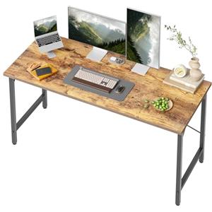 BEXEVUE Scrivania 120 x 48 cm, Tavolo per Computer Design Industriale, Struttura in Metallo e Legno per Ufficio, Studio e Camera da Letto