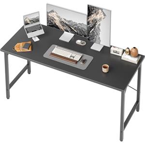 BEXEVUE Scrivania 120 x 48 cm, Tavolo Computer per Ufficio e Studio, Camera da Letto, Design Industriale, Struttura in Metallo, Piano in Legno