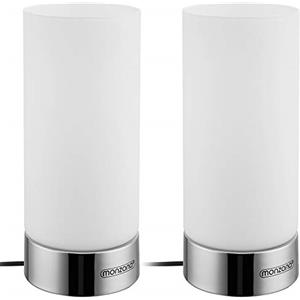 Monzana 2x Lampade Comodino Touch Incl. Lampadine LED Dimmerabile E14 Luce Notturna Lettura Soggiorno Scrivania