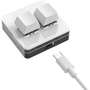 Nihcora Mini Tastiera Personalizzata 2 RGB Macro OSU Tastiera Meccanica Programmabile per Il Gioco, Bianca di Tipo A Durevole