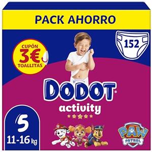 Dodot Pannolini Bambino Activity Taglia 5, 152 Pannolini, 11kg-16kg, Il nostro n1 in assorbimento e comfort
