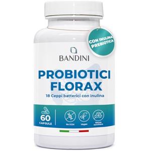 Bandini® FLORAX PROBIOTICS | Fermenti Lattici Probiotici per l'intestino - 20 Miliardi UFC - 18 Ceppi Batterici tra cui Lactobacillus, BifidoBacterium - Probiotico naturale - 60 Capsule per 60 Giorni