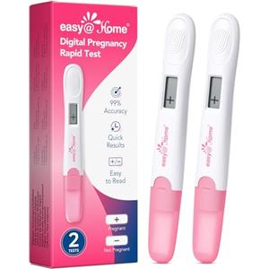 Easy@Home 2 Test di Gravidanza Sensibile Digitale - Risultati Chiari e Veloci con Supporto dell'App Premom