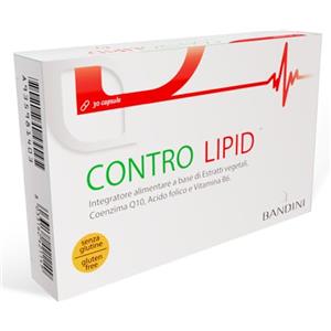 Bandini® Controlipid®, Riso Rosso Fermentato, Coenzima Q10, Acido Folico, Cardo Mariano, Mantiene Livelli Normali di Colesterolo nel Sangue, Complesso per Funzione Digestiva ed Epatica, 30 Capsule