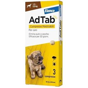 AdTab Compresse Masticabili per cani 1,3-2,5 Kg - 3 compresse